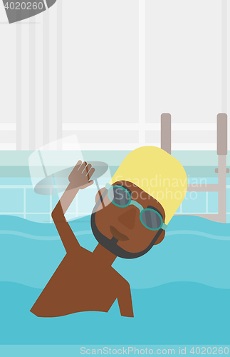 Image of Man swimming in pool vector illustration.