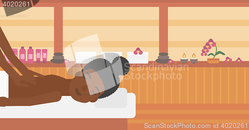 Image of Woman recieving massage vector illustration.
