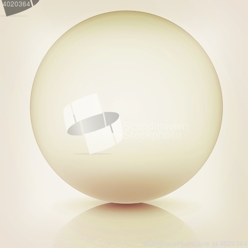 Image of Metallic sphere . 3D illustration. Vintage style.