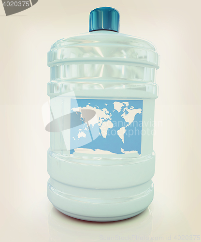 Image of ocean bottle . 3D illustration. Vintage style.