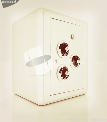 Image of safe. 3D illustration. Vintage style.