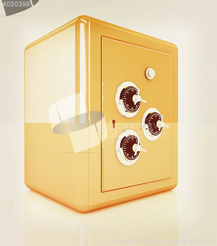 Image of safe. 3D illustration. Vintage style.