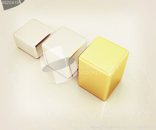Image of Blocks. 3D illustration. Vintage style.