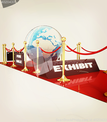 Image of Global mega-exhibition. 3D illustration. Vintage style.