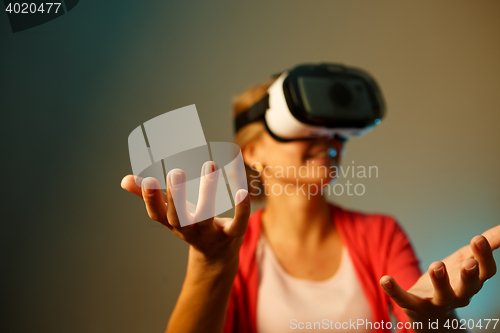 Image of Woman looking though vr