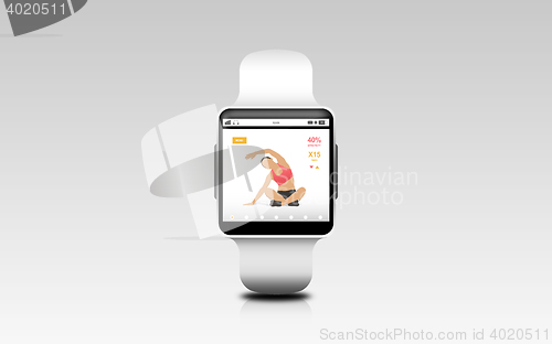 Image of illustration of smart watch with fitness app on screen