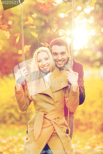 Image of romantic couple in the autumn park