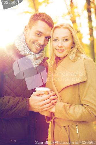 Image of romantic couple in the autumn park