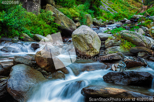 Image of Tropical waterfall. Bhagsu, Himachal Pradesh, India