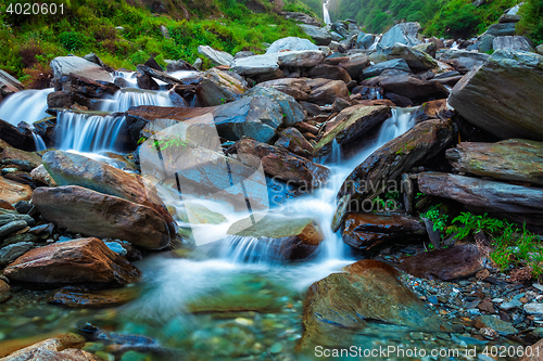 Image of Tropical waterfall. Bhagsu, Himachal Pradesh, India