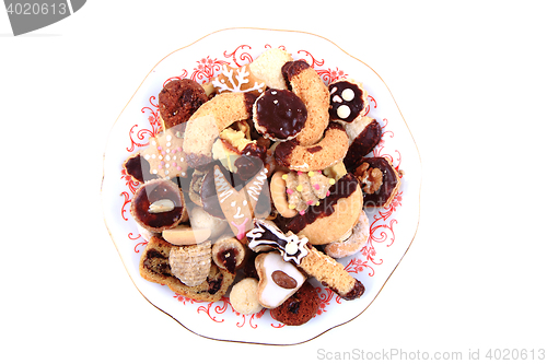 Image of mixed christmas cookies isolated