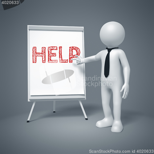Image of business man presenting help