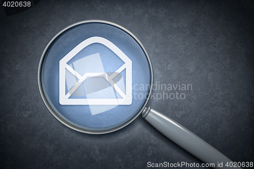 Image of magnifying glass envelope