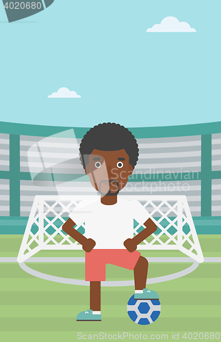 Image of Football player with ball vector illustration.