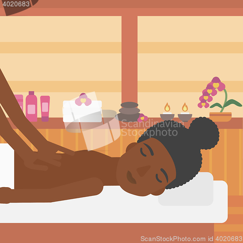 Image of Woman recieving massage vector illustration.