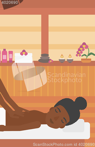 Image of Woman recieving massage vector illustration.