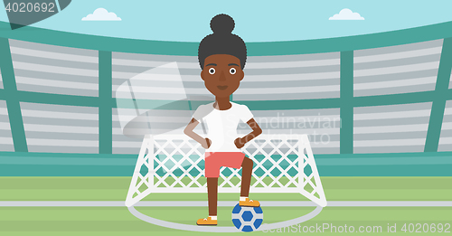 Image of Football player with ball vector illustration.