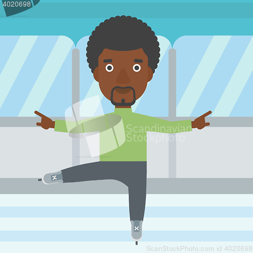 Image of Male figure skater vector illustration.