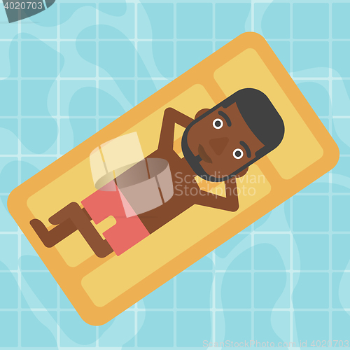 Image of Man relaxing in swimming pool vector illustration.