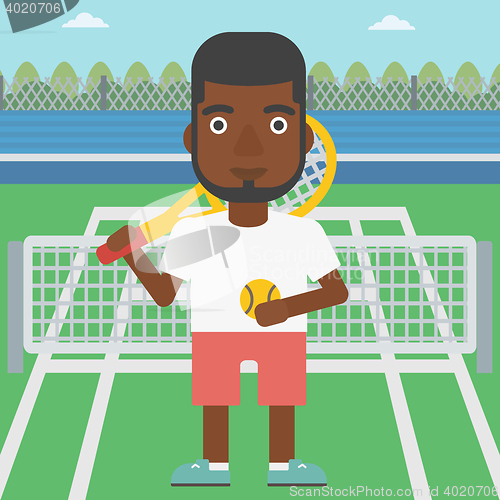 Image of Male tennis player vector illustration.