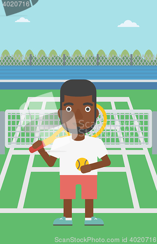 Image of Male tennis player vector illustration.