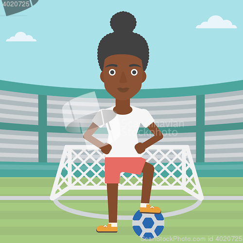 Image of Football player with ball vector illustration.