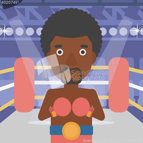 Image of Confident boxer in gloves vector illustration.