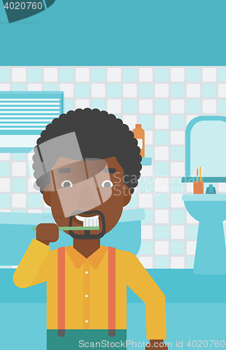 Image of Man brushing teeth.