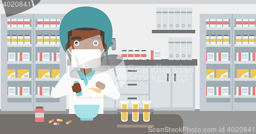 Image of Pharmacist preparing medication.