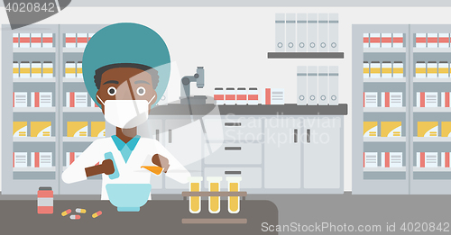 Image of Pharmacist preparing medication.