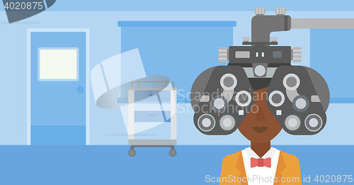 Image of Patient during eye examination.