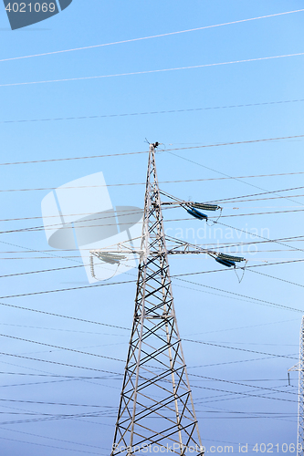 Image of High-voltage power poles