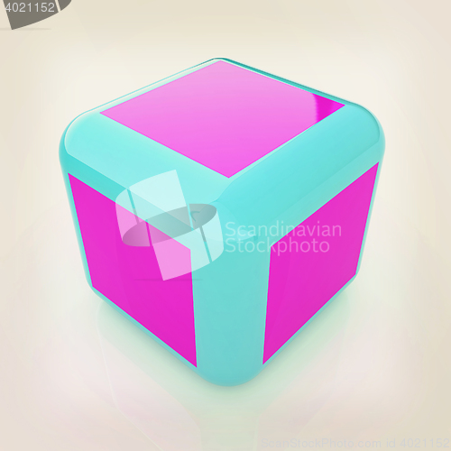 Image of Abstract colorfull block 3d. 3D illustration. Vintage style.