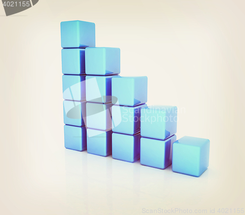 Image of cubic diagram structure. 3D illustration. Vintage style.