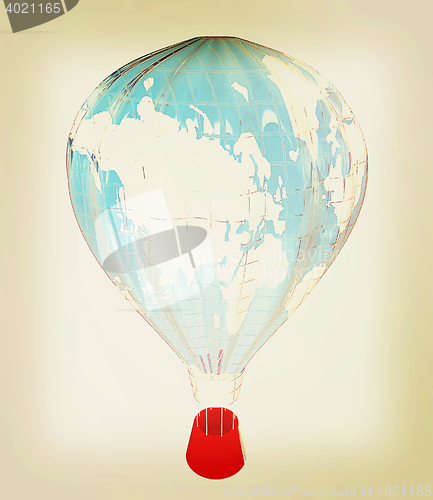 Image of Hot Air Balloons as the earth with Gondola. 3D illustration. Vin