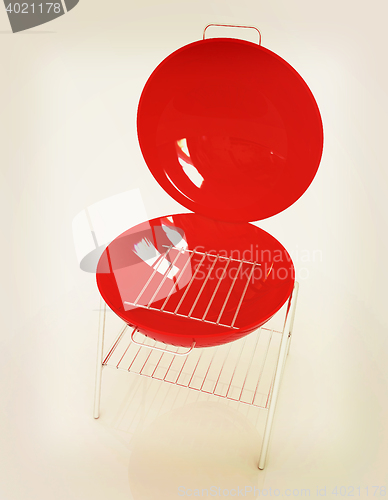 Image of Oven barbecue grill. 3D illustration. Vintage style.