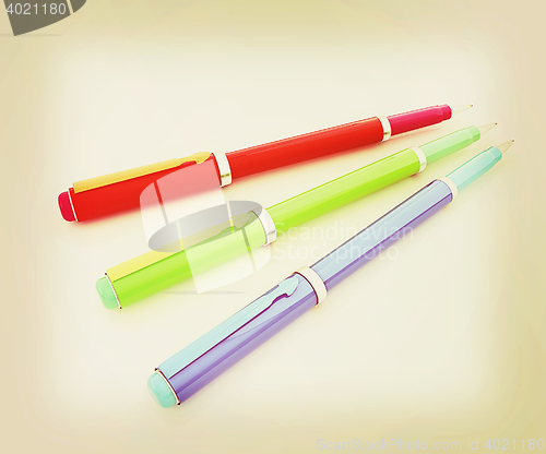 Image of corporate pen design . 3D illustration. Vintage style.