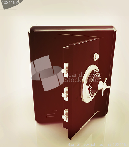 Image of Security metal safe with empty space inside . 3D illustration. V