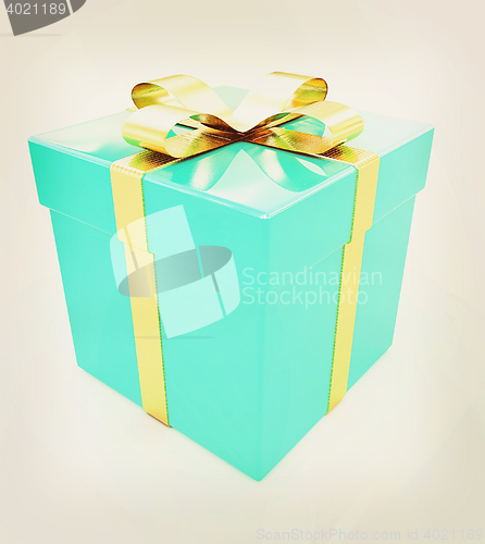 Image of Bright christmas gift. 3D illustration. Vintage style.