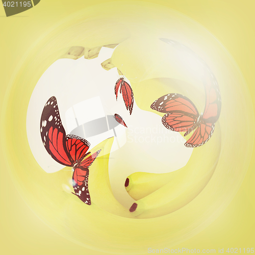 Image of Shiny button. 3D illustration. Vintage style.