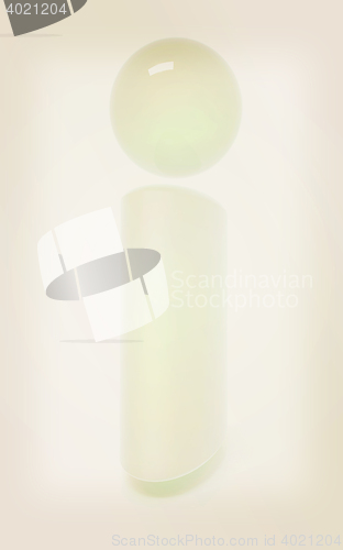 Image of Glossy alphabet. The letter \"I\". 3D illustration. Vintage style.