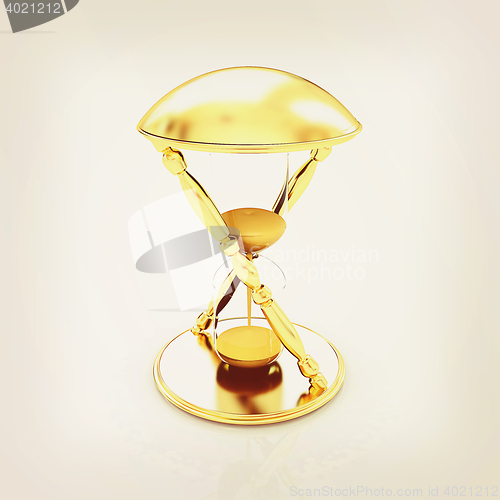 Image of Transparent hourglass. Sand clock icon 3d illustration. . 3D ill