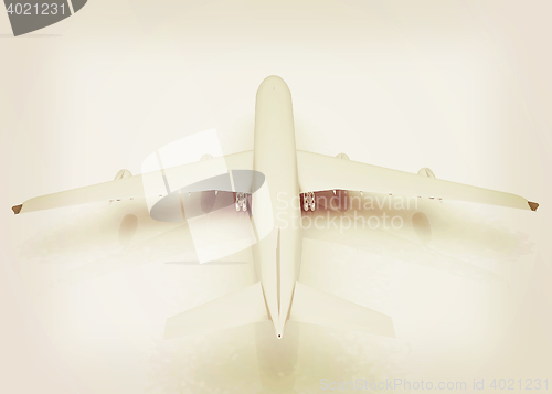 Image of Airplane . 3D illustration. Vintage style.
