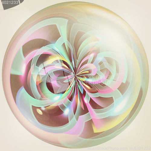 Image of Shiny button. 3D illustration. Vintage style.