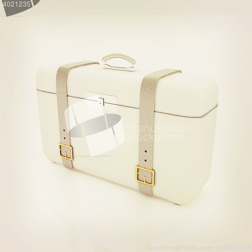 Image of traveler\'s suitcase . 3D illustration. Vintage style.