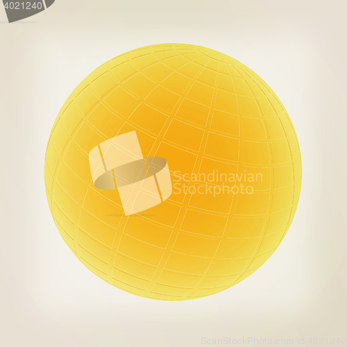 Image of Sphere. 3D illustration. Vintage style.