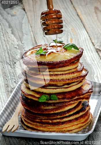 Image of Pancakes with Honey Dipper 