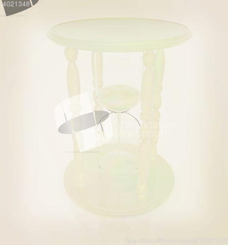 Image of Fantastic hourglass. 3D illustration. Vintage style.