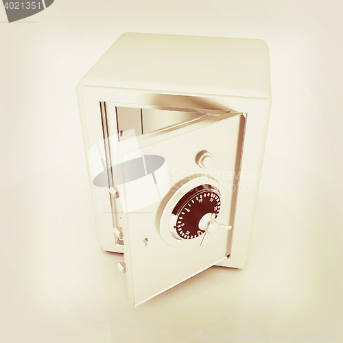 Image of Security metal safe with empty space inside . 3D illustration. V