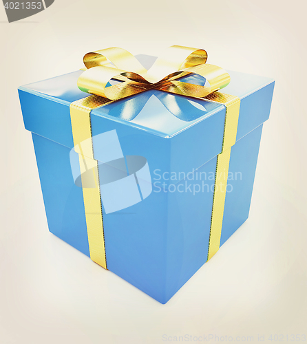 Image of Bright christmas gift. 3D illustration. Vintage style.